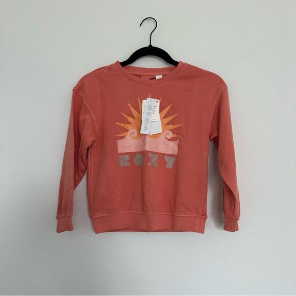 Roxy Crewneck Girls 6X Terra Cotta Graphic Print Cotton Blend - Picture 1 of 5